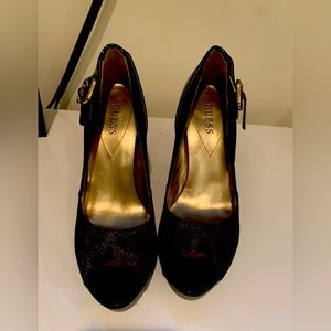 GUESS SHOES animal print, gold
